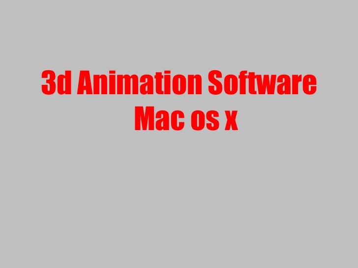 3d cartoon animation software for mac